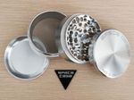Silver Space Case Herb Grinder 63mm 4-piece / part Large Spacecase UK SELLER