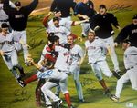 2004 Boston Red Sox Team Signed Celebration 16x20 Photo w/ 11 Sigs BAS COA