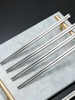 Stainless Steel Chopsticks Asian Chinese Japanese Dinner Reusable Metal Cutlery