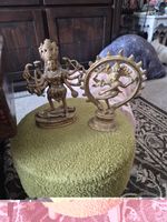 Brass Goddess Handmade 8.5" Kali And 7.5" Shiva Statues Ornaments