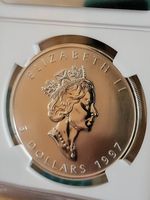 1997 1oz Canadian Maple Leaf Silver coin FRESH GRADED BY NGC MS69 Extremely Rare