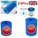 2-4X For Bestway Type I/II Washable Reusable Swim Pool Filter Foam Sponge UK