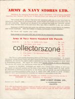 WW2 Army & Navy Stores Calcutta Price List For Servicemen's Home Gift Parcels