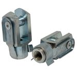 2x M10 Gas Strut Clevis Fork Ends DIN71752 Zinc Plated Steel Spring Clip