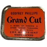 Godfrey Phillips Grand Cut-,Orange-Vintage Tobacco Tin Great Condition