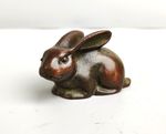 Japanese Collect Ancient bronze Exquisite little rabbit