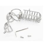 Weighted Chastity Scrotum Cage - Metal Large Cock Cage for Men with Alan Lock