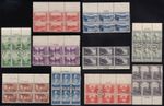1934 National Parks 1c to 10c Sc 740-749 used set of 10 plate blocks (XK