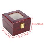 B- 2 Grids Wooden Watch Holder Wristwatch Display Case Jewelry Gift Storage Box