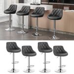 1/2/4x Bar Stools Faux Leather Kitchen Pub Adjustable Swivel Breakfast Bar Chair