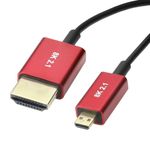 8K 2.1 Micro HDMI to HDMI Ultra-Thin Cable 48Gbps High-Speed Multi-Angle 8K@60Hz