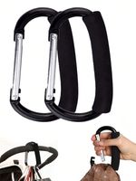 Stroller Hooks Large Aluminum Bag Hanger Clip Organizer For Mommy, Baby Carriage