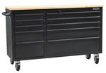 55" Black Steel Work Bench 10 Drawer Tool Box Chest Roller Cabinet Workbench