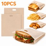 10PCS Reusable Toaster Bag Large Non Stick Toastie Toast Sandwich Pocket Bags