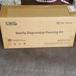 Uan Sterile Disposable Piercing Kit 16G-3Blade Tray Gloves Swabs 18 Kits In Box
