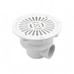 Plastic Pool Drain Fitting White Swimming Pool Drain Circular Fixing Holes
