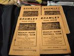 BRAMLEY RUGBY LEAGUE PROGRAMME COLLECTION HOMES 1957-1960 X 4