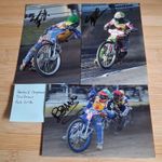 3 Plymouth Speedway Photographs. All Signed. 6x4 Inches.