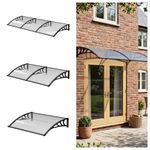 Door Canopy Awning Outdoor Window Rain Shelter 120/150/200/300cm Wide Alu Frame