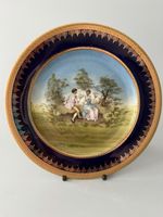 Vintage Epiag Czechoslovakia Cabinet Plate Cobalt Blue Gilt Border c1930s 20cm