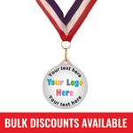 Create Your Own or Choose Design 55mm Plastic Medal FREE Ribbon and Certificate