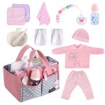 10Pcs Baby Doll Accessories Set Carry Bag Fits 17-22in Dolls 3+