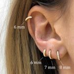925 Sterling Silver Crystal Small Huggie Cartilage Helix Tragus Hoop Earrings