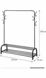 Black Metal Clothing Rail