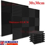12-60x Thick Acoustic Foam Panel T=5/2.5CM Wall Tiles Record Studio Sound Proof