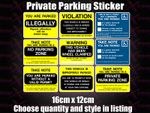 NO Parking Resident Cars will be clamped Disabled Private Sticker MULTI LISTING