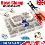 165PCS 6-22mm Spring Clips Fuel Hose Line Water Pipe Air Tube Clamps Pliers Set