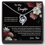 To My Daughter Gifts from Mum Dad Silver Necklace for Daughter Christmas Gifts