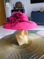 glorious HUGE WIDE  deep fuschia  DEBUT  Ascot/races/wedding  hat