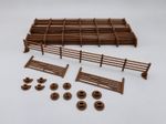 15x OO Gauge Post and Rail Wooden Fence 2 Free Gates Supports 1:76 Model Railway