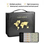 A Set EVA Coin Binder with World Map - 230 Pockets (200 Coin + 30 Banknote)