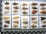 Neolithic stone age tool arrow head STEMMED points display case 3000 B.C. 1/bid