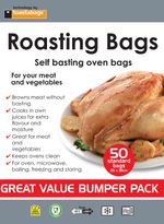 50 x Roasting Bags - Self Basting Oven Bags -Size: Standard -25x38CM - VALUE