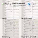 Faux Wood PVC Venetian Blinds – Made to Measure, White & Grey 50mm, Child Safe