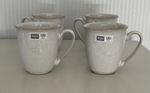 Set of 4 Denby Elements Savannah White Coffee Mugs Beakers Brand New
