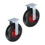 Heavy-Duty Fixed Pneumatic Castor Wheel Transport Air-Filled Rubber Tyre 3.00-4