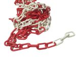 8mm Diameter White & Red Plastic Chain - Barrier Chain - Available By The Metre