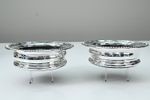 Pair Solid Silver, Champagne/Wine Bottle Coasters By Harrods London :1961 : 475G