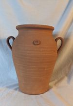 Terracotta Two Handled Wheel Thrown Pot With Makers Mark Studio Pottery