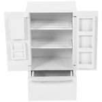 Durable Wooden Mini Refrigerator for Miniature House Decoration White