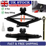 3000KG 3 Tonne Scissor Jack Lift Wind Up for Car Van Garage w/Crank Speed Handle