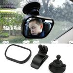 Adjustable Car Back Seat Wide View Baby Safety Mirror wi/ Suction Cup & Clip