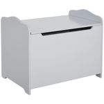 HOMCOM Kids Toy Storage Box Grey Wooden MDF Chest 60 x 40 x 48cm Ages 3+