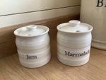 Vintage Edwardian Kitchen Company Ceramic Preserve Jars / Pots