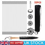32x Flexible Chimney Sweep Set Flue Sweeping Brush & Rod Kit Soot Cleaning Rods