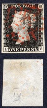 Penny Black (PE) Plate 4 Four Margins